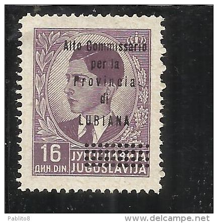 LUBIANA 1941 ALTO COMMISSARIATO 16d MNH - Lubiana