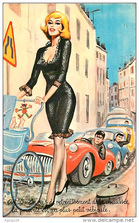 Pin Up Landau  Mikey Voitures De Sport 1968 Ordner Non Signé Humour  N° 1895 - Ordner, P.