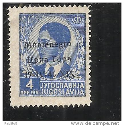 OCCUPAZIONE ITALIANA ITALY ITALIA MONTENEGRO 1941 SOPRASTAMPATO OVERPRINTED 4 D MNH - Montenegro