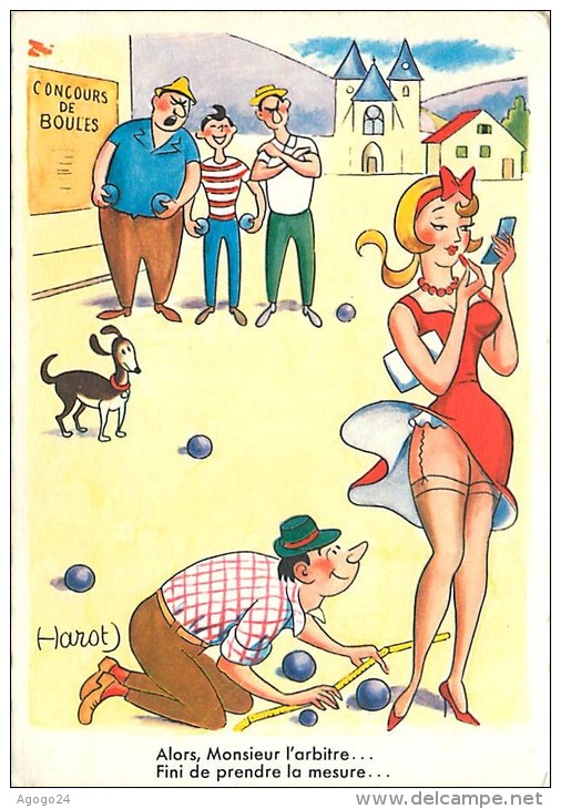 Humour Femme Pin Up Pétanque Boule Bouliste  Harot  N° 1910 - Pétanque