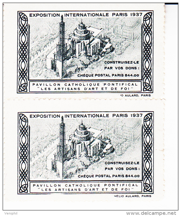 VIGNETTES PAIRE NEUVE -EXPOSITION INTERNATIONALE -PARIS 1937  - - Andere & Zonder Classificatie