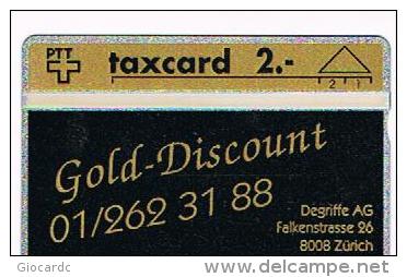 SVIZZERA (SWITZERLAND) - PTT  (L&G)- 1992 DEGRIFFE AG: GOLD DISCOUNT 112L ( TIRAGE 600)  - MINT  -  RIF. 4076 - Pubblicitari