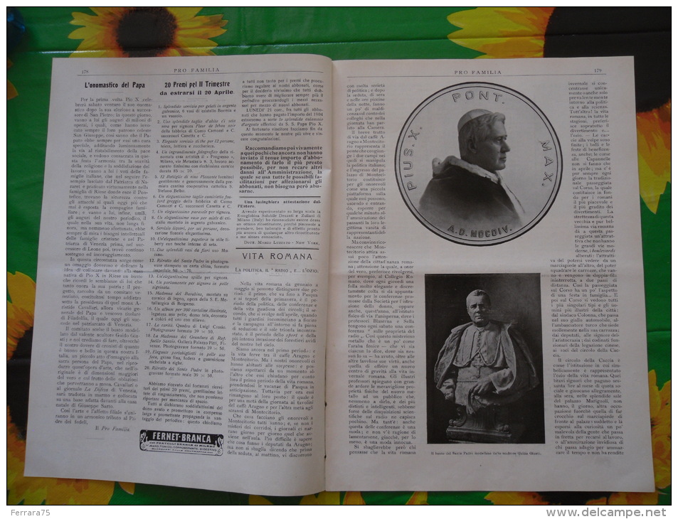 PRO FAMILIA 1904 PIO X ROMA LE PARANZE DELL'ADRIATICO FIGLIA DI JORIO ATTORI - Society, Politics & Economy