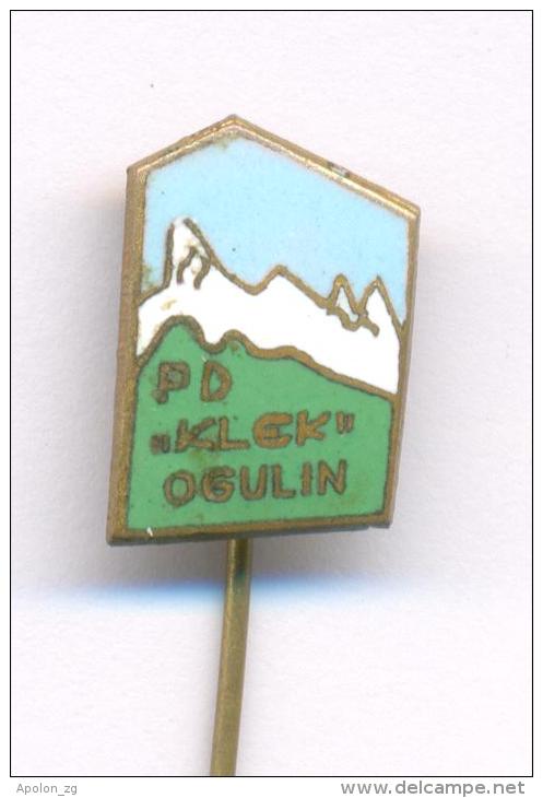 Mountaineering Club PD KLEK - OGULIN , CROATIA , Rare Climbing Pin From 1950th. - Alpinism, Mountaineering