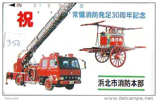 Télécarte JAPON * Pompiers Feuerwehr (350) PHONECARD JAPAN * Fire Brigade  Brandweer Brigada De Fuego Vigili Del Fuoco - Feuerwehr