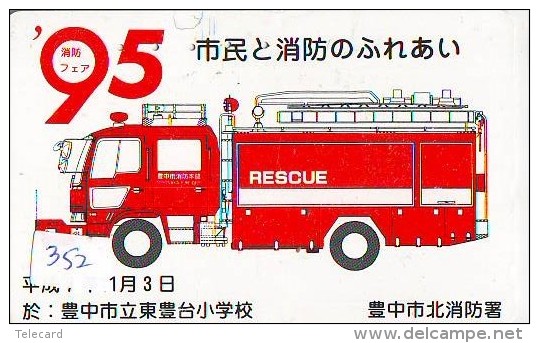 Télécarte JAPON * Pompiers Feuerwehr (352) PHONECARD JAPAN * Fire Brigade  Brandweer Brigada De Fuego Vigili Del Fuoco - Feuerwehr