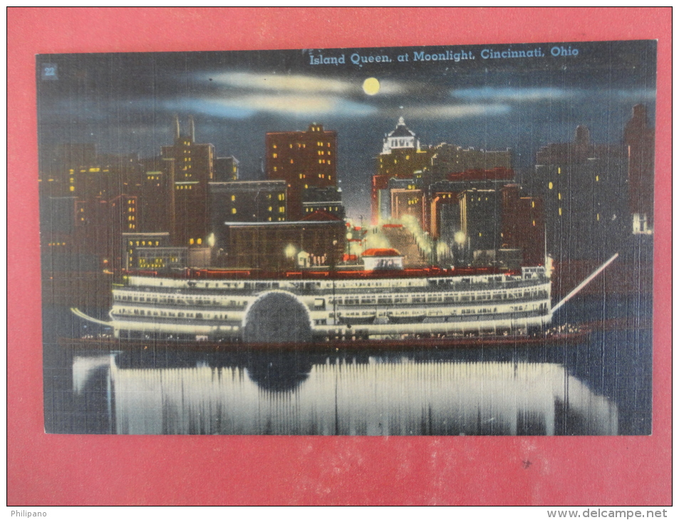 Cincinnati,OH--Island Queen At Night--not Mailed--PJ 247 - Altri & Non Classificati