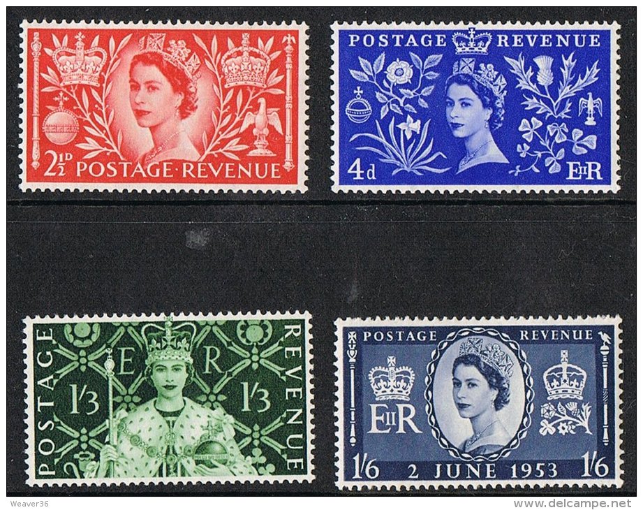 GB SG532-535 1953 Coronation Set 4v Complete Unmounted Mint - Unused Stamps