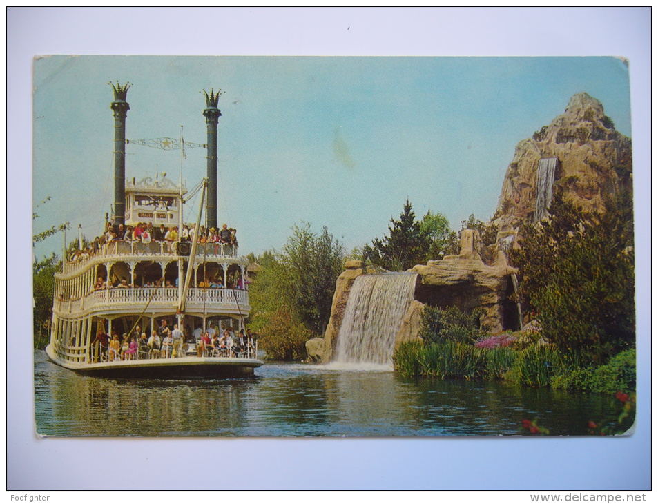 California: Disneyland The Mark Twain Steamboat Passes Cascade 1969 Used - Anaheim