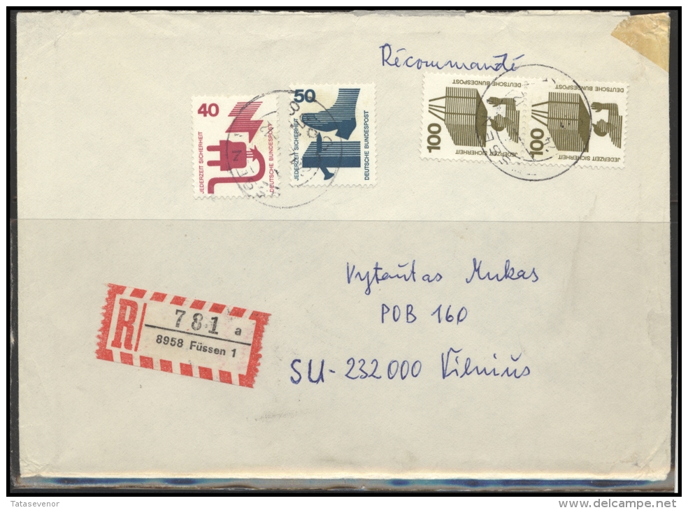 GERMANY Deutschland D BRD Brief 0172 FUSSEN Cancellation Postal History Workers´ Safety - Briefe U. Dokumente