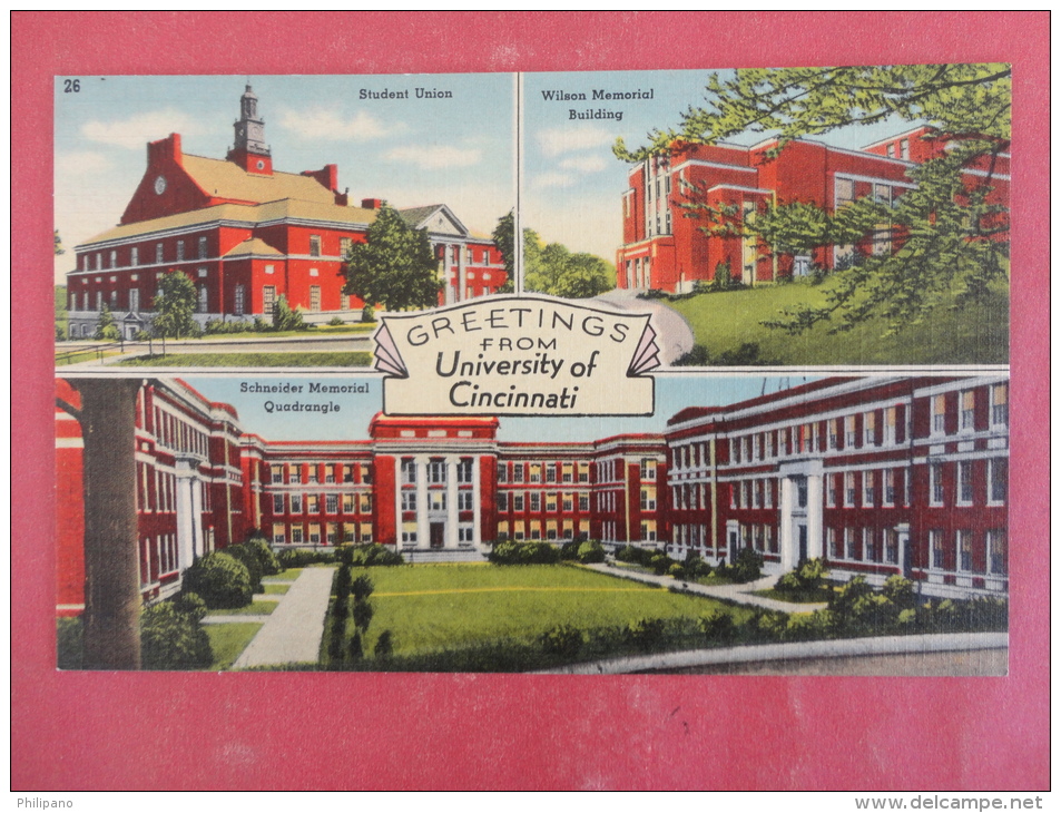 Cincinnati,OH--Greetings From The University Of Cincinnati--not Mailed--PJ 248 - Andere & Zonder Classificatie