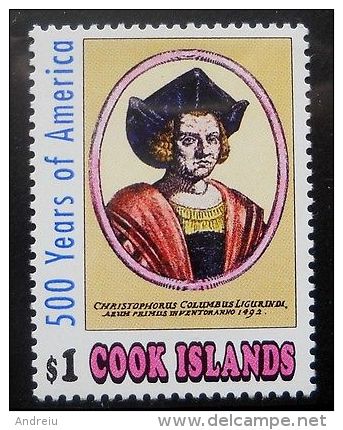 1991 Cook Islands - Discovery Of America 1v. Christopher Columbus, Navigators, Mi.1322  MNH - Christopher Columbus