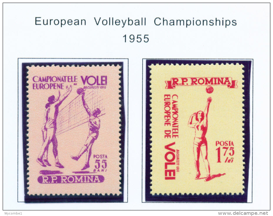 ROMANIA - 1955 Volleyball Mounted Mint - Neufs