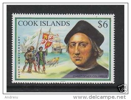 1992 Cook Islands - Discovery Of America 1v. Christopher Columbus, Navigators, Mi.1347  MNH - Christophe Colomb