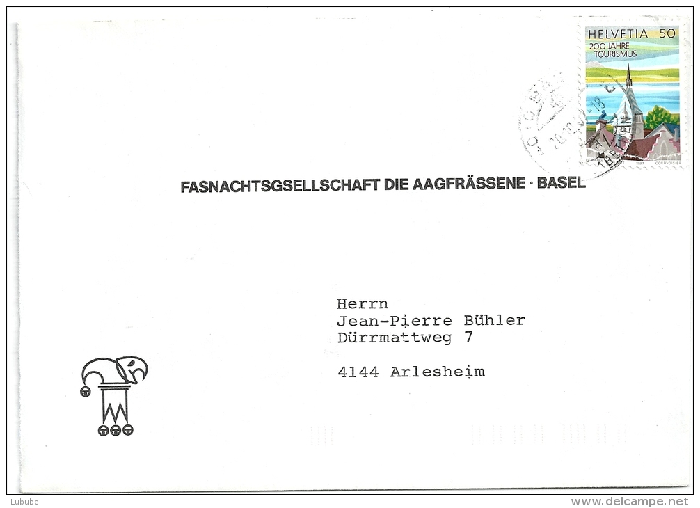 Motiv Brief  "Basler Fasnacht - Die Aagfrässene"                1987 - Brieven En Documenten