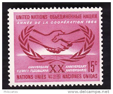 Nations Unies New York   1965 -  Y&T  140  - Nsg - Neufs