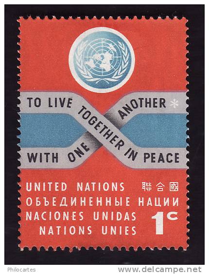 Nations Unies New York   1962 -  Y&T  100  -  Nsg - Neufs