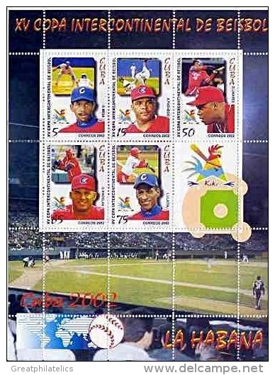 CUBA 2002 BASEBALL M/S MNH SPORTS - Unused Stamps