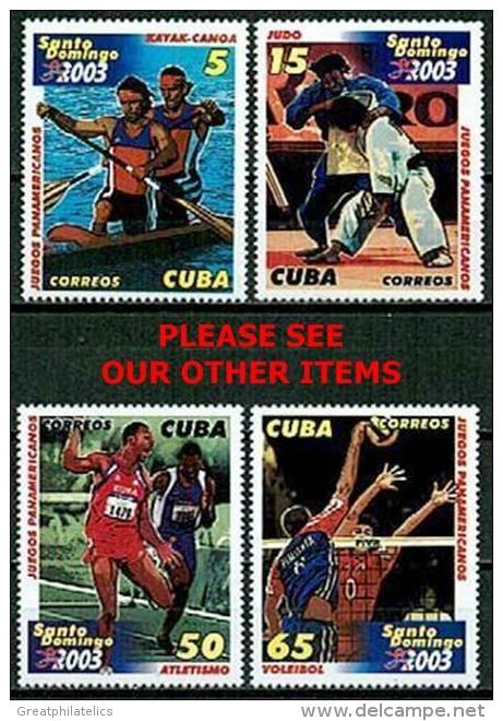 CUBA 2003 Pan American Games Sc.#4315-18 MNH SPORTS, VOLLEYBALL, JUDO WRESTLING - Ungebraucht