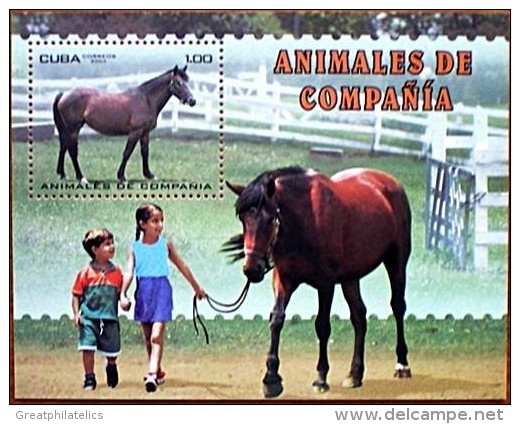 CUBA 2004 HORSES S/S MNH FARM ANIMALS - Neufs