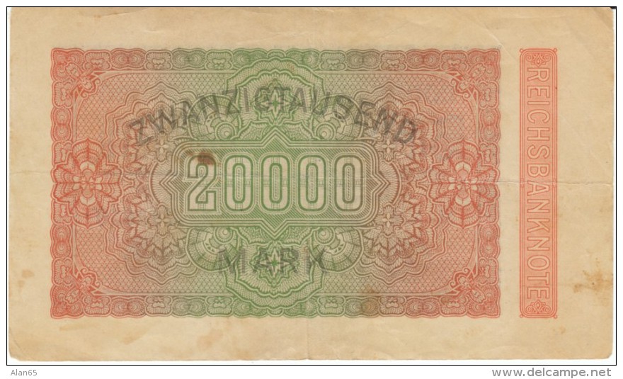 Germany #85 20,000 Marks 1923 Banknote Currency - 20.000 Mark