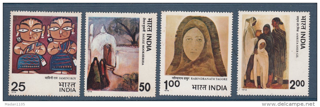 INDIA, 1978,  Modern Indian Paintings, Set 4 V, ,  MNH,  (**) - Neufs