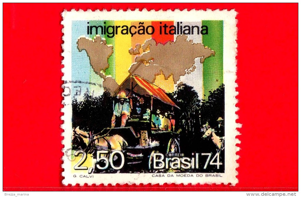 BRASILE - USATO - 1974 -  Immigrazione Italiana - 2.50 - Gebraucht