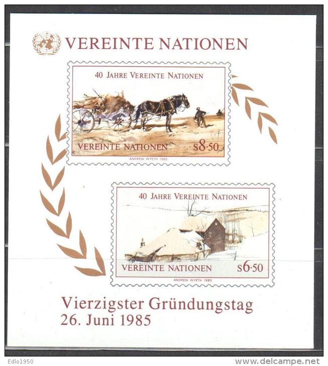 UN Vienna 1985 Art Painting Gemalde Michel Bl.2 MNH (**). - Ungebraucht