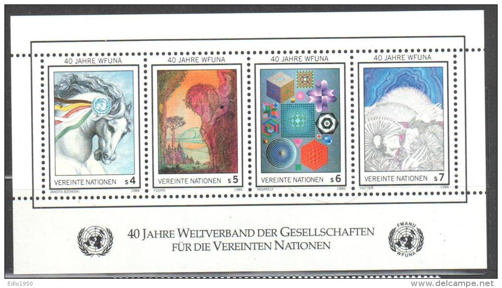 UN Vienna 1986 Art Painting Graphic Michel Bl.3 MNH (**). - Nuovi