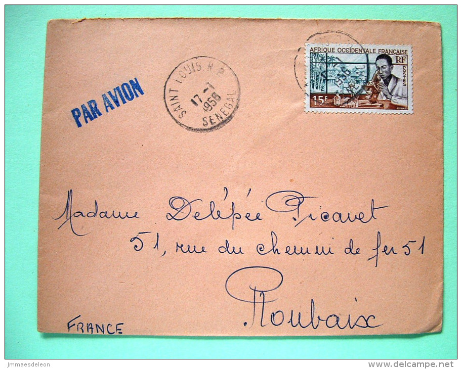 French West Africa - Senegal 1956 Cover To France - Medecine Laboratory Microscope - Covers & Documents