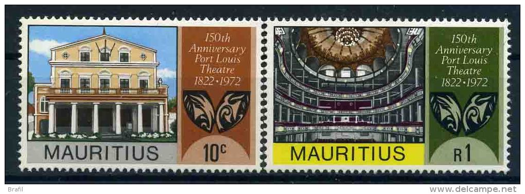 1972 Mauritius, Teatro Di Piort Luis , Serie Completa Nuova (**) - Mauritius (1968-...)