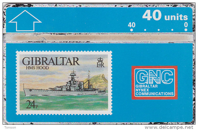 Gibraltar, GIB-26, Hms Hood, Ship, 2 Scans.   Please Read - Gibilterra