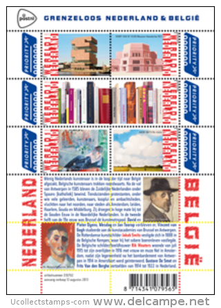 Nederland  2013  GRENZELOOS NEDERLAND BELGIE  KUNST   VEL Postfris/mnh/neuf - Unused Stamps