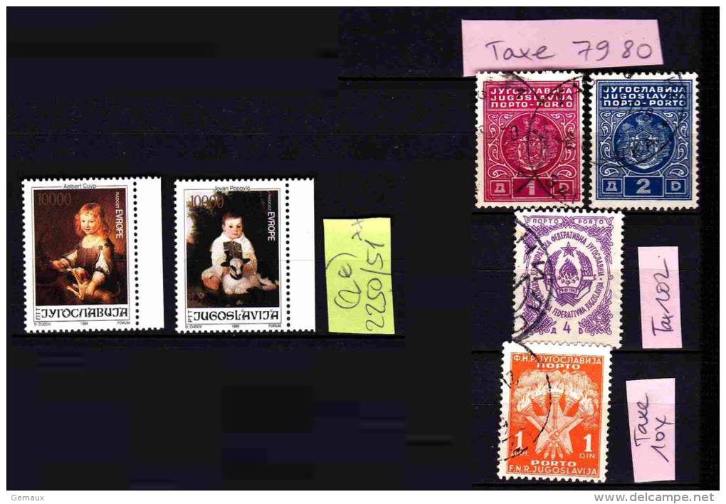 Yougoslavie 3 Pages De Timbres Oblitérés (avec N° Yvert Jusqu'en 2001) A VOIR Belles Valeurs - Verzamelingen & Reeksen