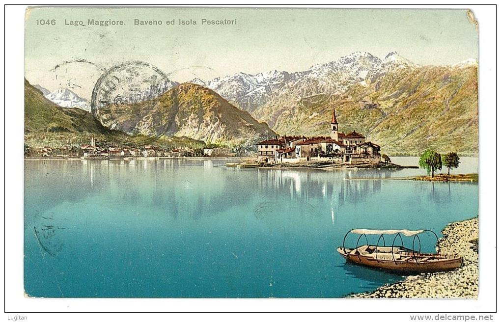 CARTOLINA - LAGO MAGGIORE - BAVENO ED ISOLA DEI PESCATORI  - VIAGGIATA NEL 1906 - SECONDA SCELTA - Verbania