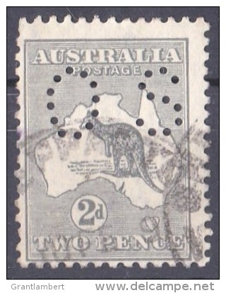 Australia 1915 Kangaroo 2d Grey 3rd Wmk Perf OS Used  - - Oblitérés