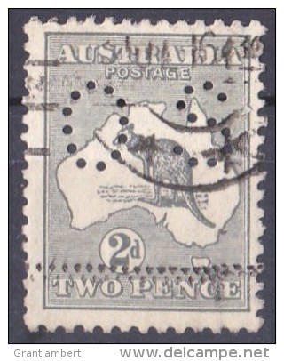 Australia 1915 Kangaroo 2d Grey 3rd Wmk Perf OS Used  - - - Oblitérés