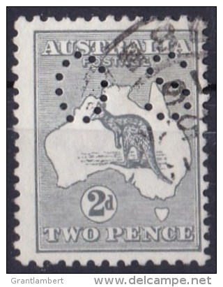 Australia 1915 Kangaroo 2d Grey 2nd Wmk Perf OS Used - Oblitérés