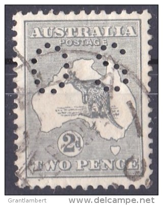 Australia 1913 Kangaroo 2d Grey 1st Wmk Perf Small OS Used - Oblitérés
