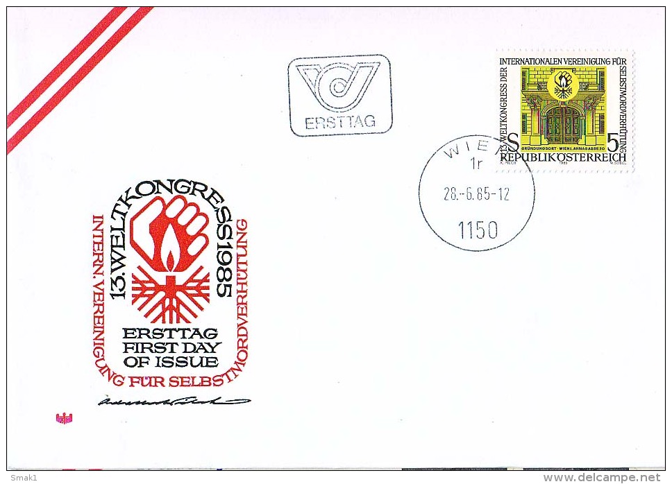 BRIEFMARKEN Umschlag Ersten Tag Flugzeuge 13.WELTKONGRESS 1985.28.06.19785. WIEN - Airplanes