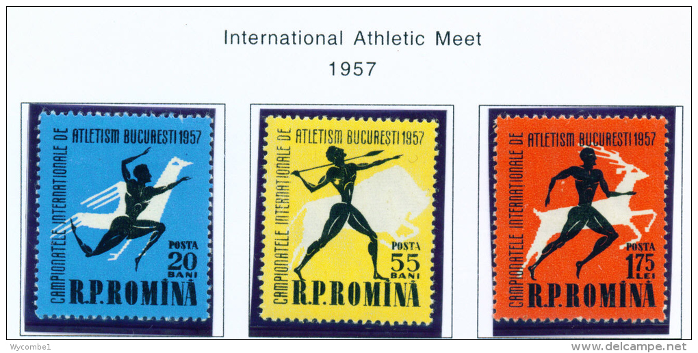 ROMANIA - 1957 Athletics Mounted Mint - Neufs