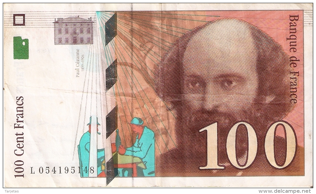 BILLETE DE FRANCIA DE 100 FRANCOS DEL AÑO 1998 DE CEZANNE  (BANKNOTE) - 100 F 1997-1998 ''Cézanne''