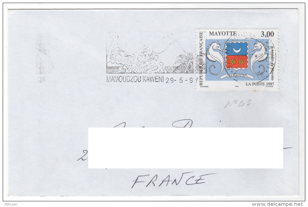 Yv 43 FL MAMOUDZOU 29/5/1997 > FRANCE - Covers & Documents