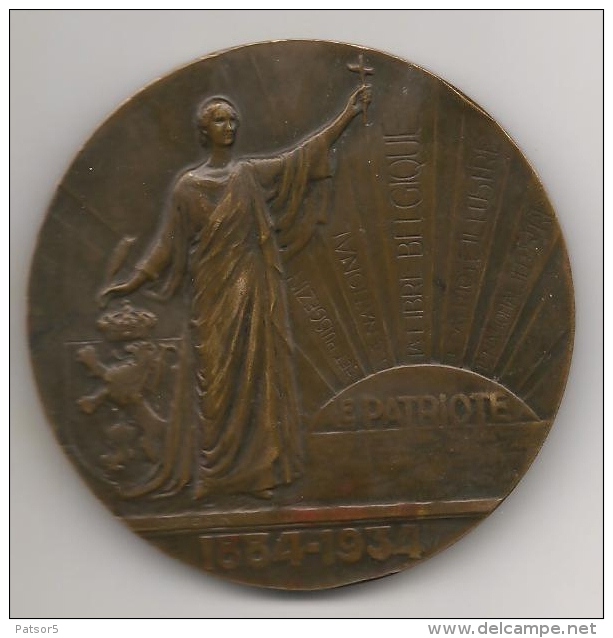 Victor Et Louis Jourdain - Fondateurs Du Patriote 1884-1934  En Bronze. Diam 7 Cm, Poids : 140 G - Professionnels / De Société