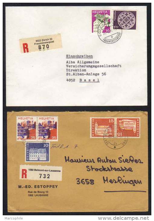 SUISSE / 1975-1983 - 10 LETTRES RECOMMANDEES / 5 IMAGES  (ref 4874) - Storia Postale