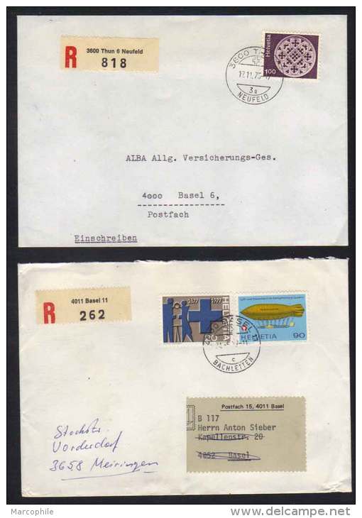 SUISSE / 1975-1983 - 10 LETTRES RECOMMANDEES / 5 IMAGES  (ref 4874) - Lettres & Documents