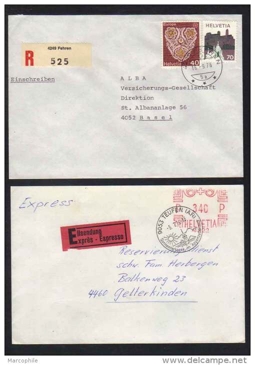 SUISSE / 1975-1983 - 10 LETTRES RECOMMANDEES / 5 IMAGES  (ref 4874) - Briefe U. Dokumente