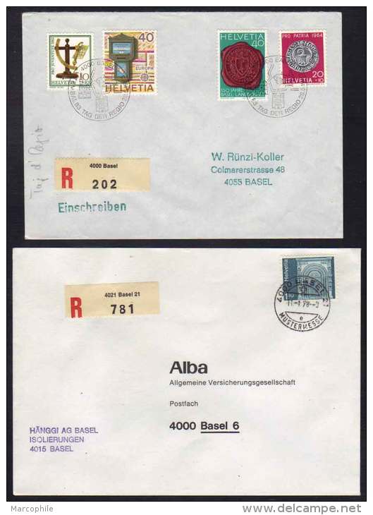 SUISSE / 1975-1983 - 10 LETTRES RECOMMANDEES / 5 IMAGES  (ref 4874) - Brieven En Documenten