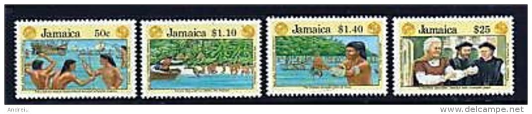 1991Jamaica  - Discovery Of America 4v., Christopher Columbus, Ships,Indians  First Landfall, Explorers,  MNH - Indiens D'Amérique