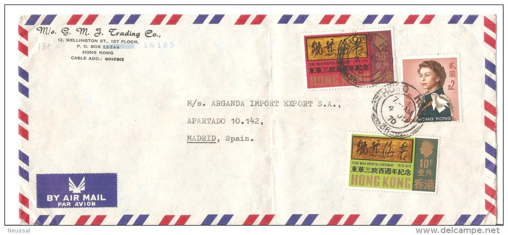 Sobre De Hong Kong 1970 - Storia Postale